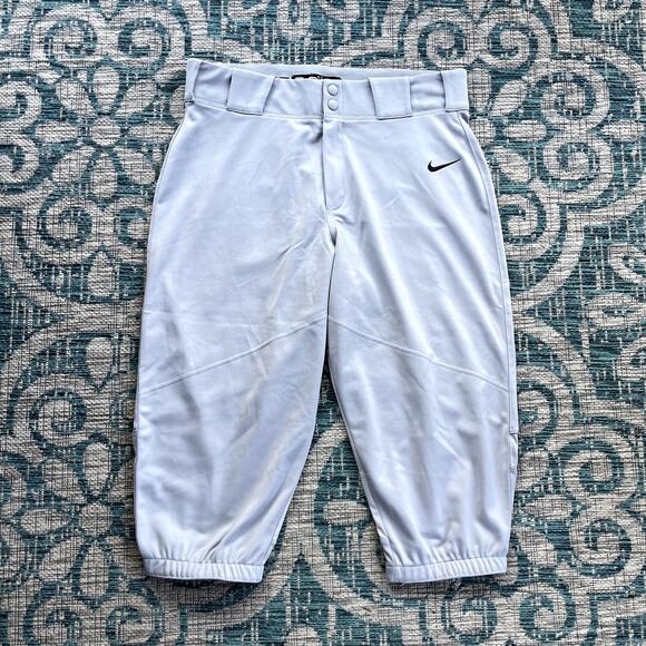Nike BSBL Men's Gray Dri-FIT Baseball Knickers Cropped Pants - Size L - Picture 2 of 10